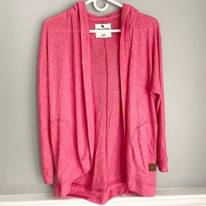 Abercrombie Kids Open Front Pink Super Soft Hooded Cardigan Sz 13 / 14